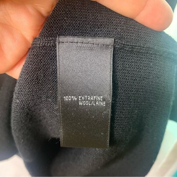 Lafayette 148 100% wool black turtleneck sweater dress midi length size medium - Picture 6 of 7